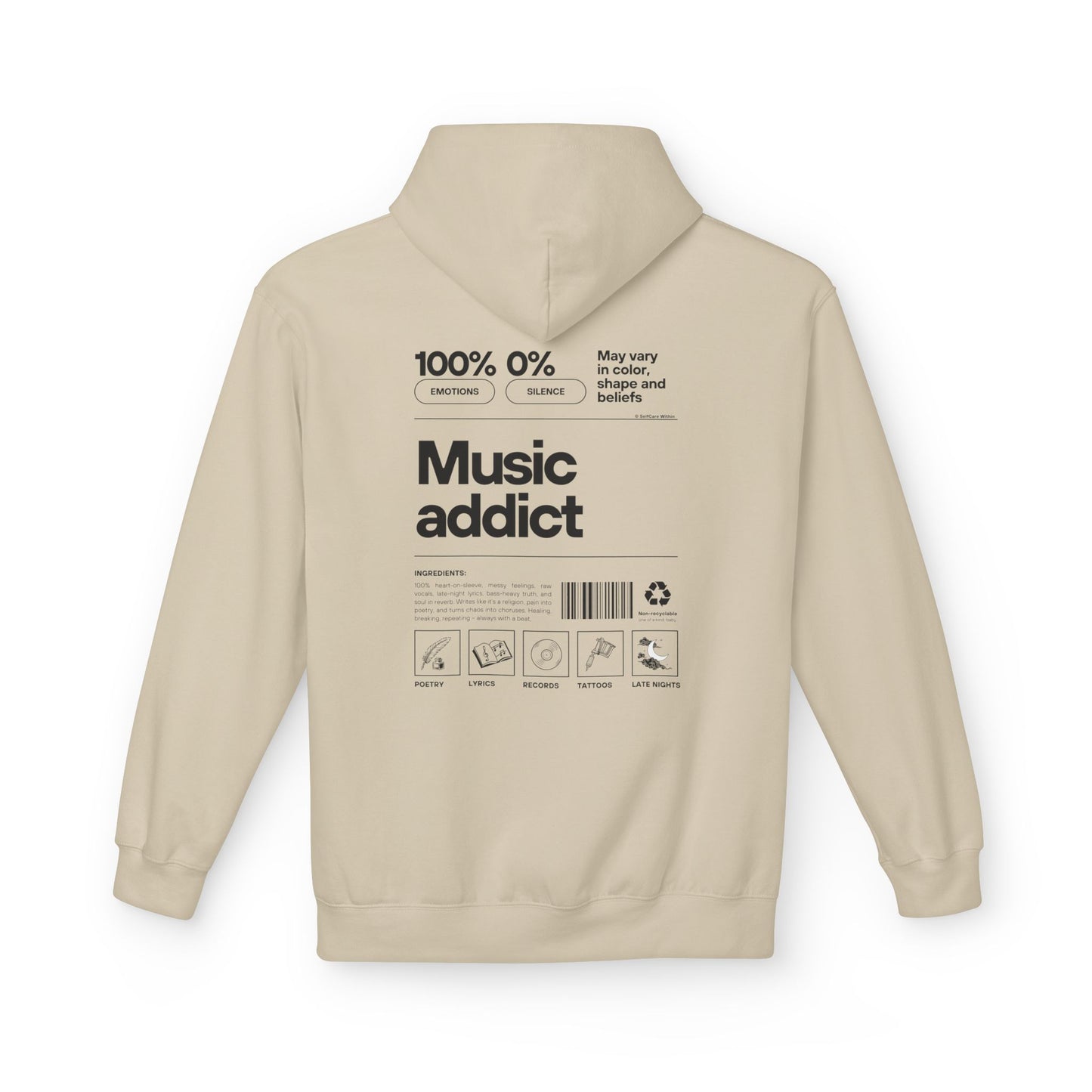 "Miriam" Music Addict Hoodie - black print