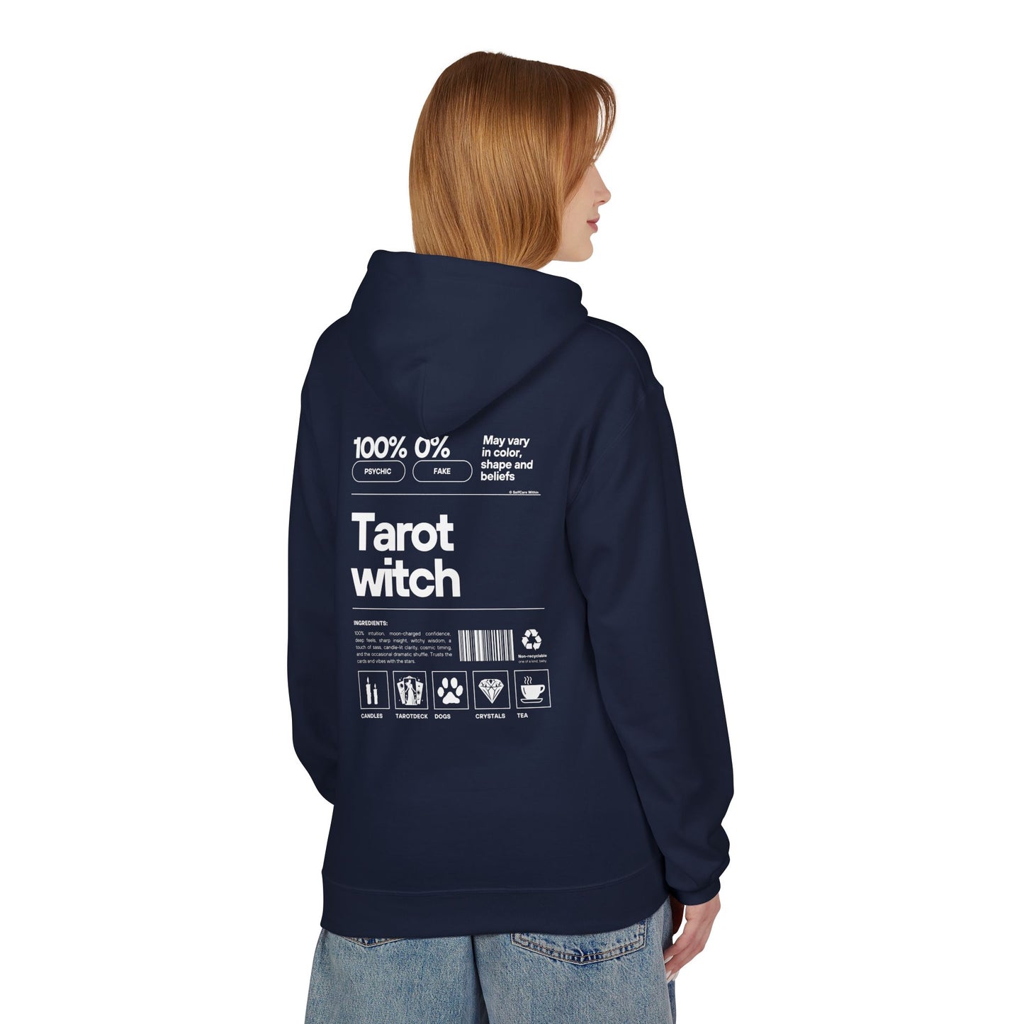 "Ebba" Tarot Witch Hoodie - white print