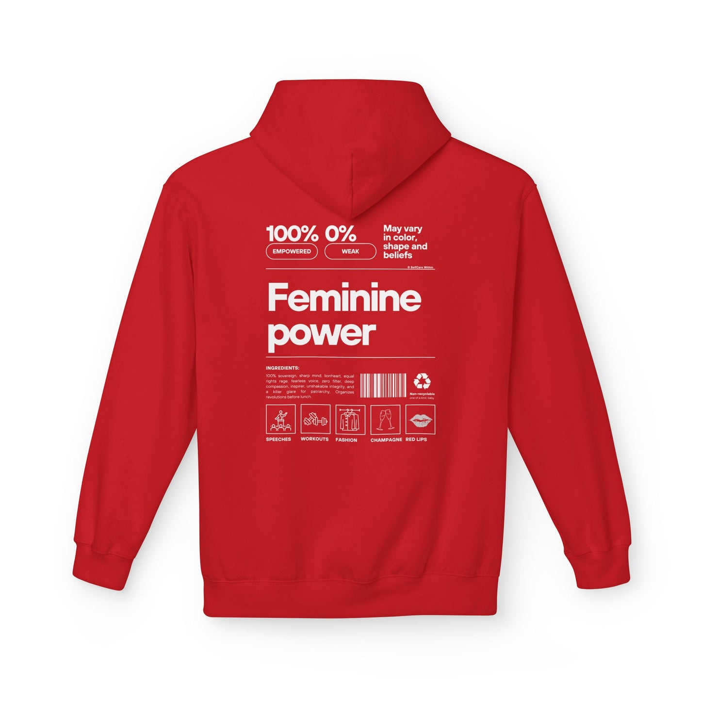 "Eva" Feminine Power Hoodie - white print