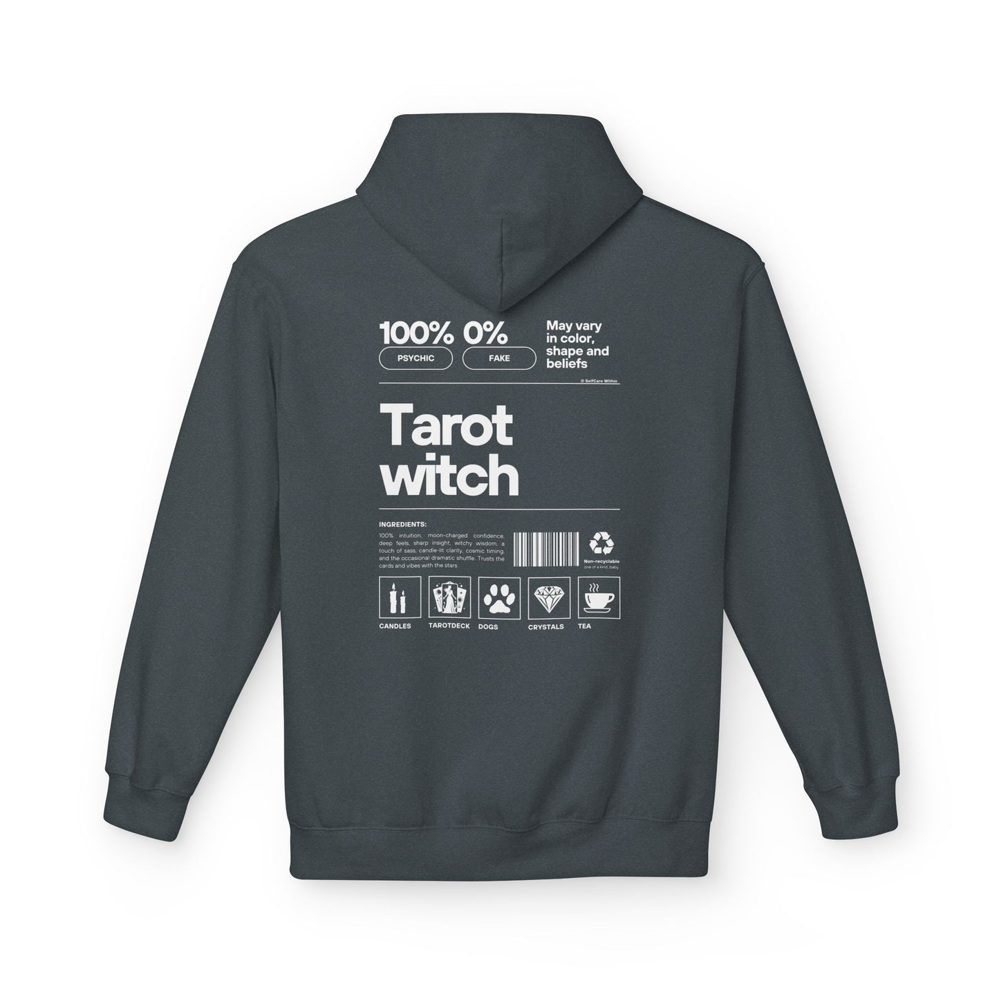 "Ebba" Tarot Witch Hoodie - white print