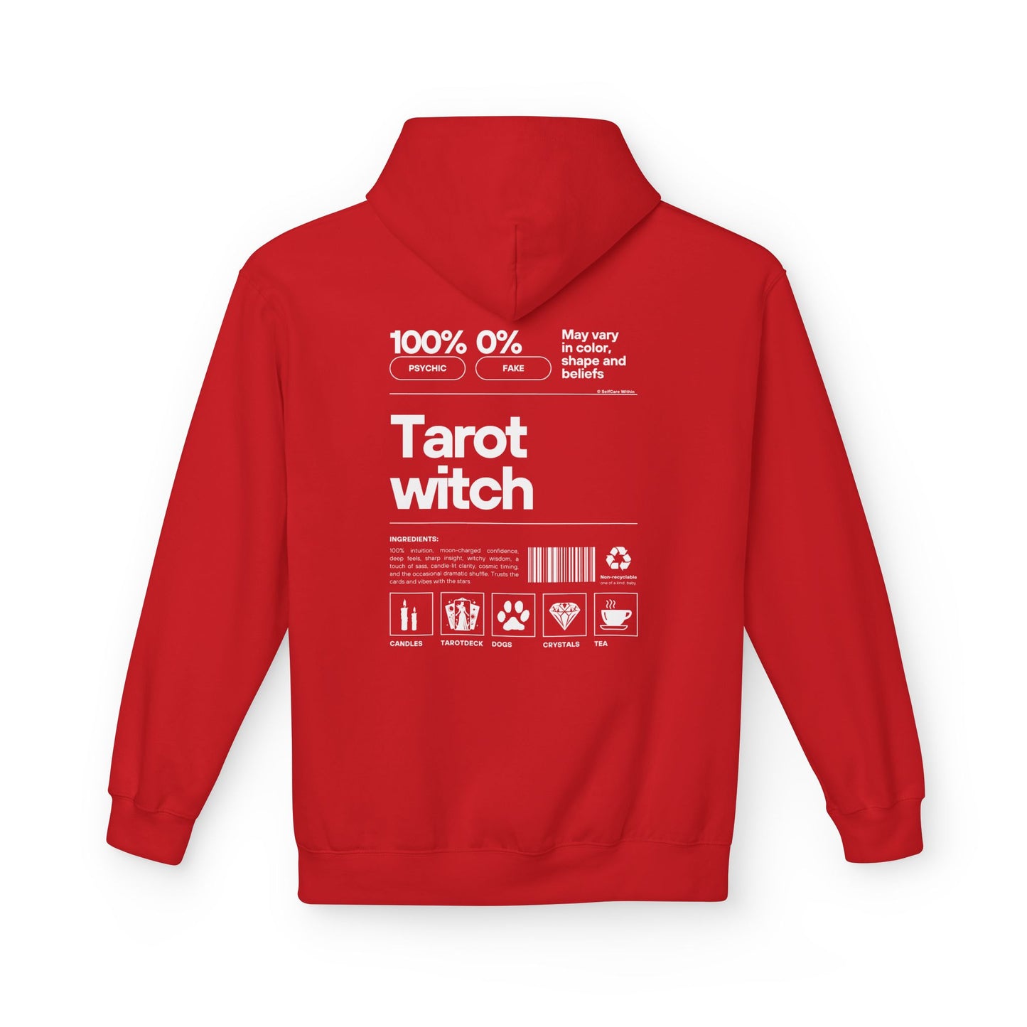"Ebba" Tarot Witch Hoodie - white print