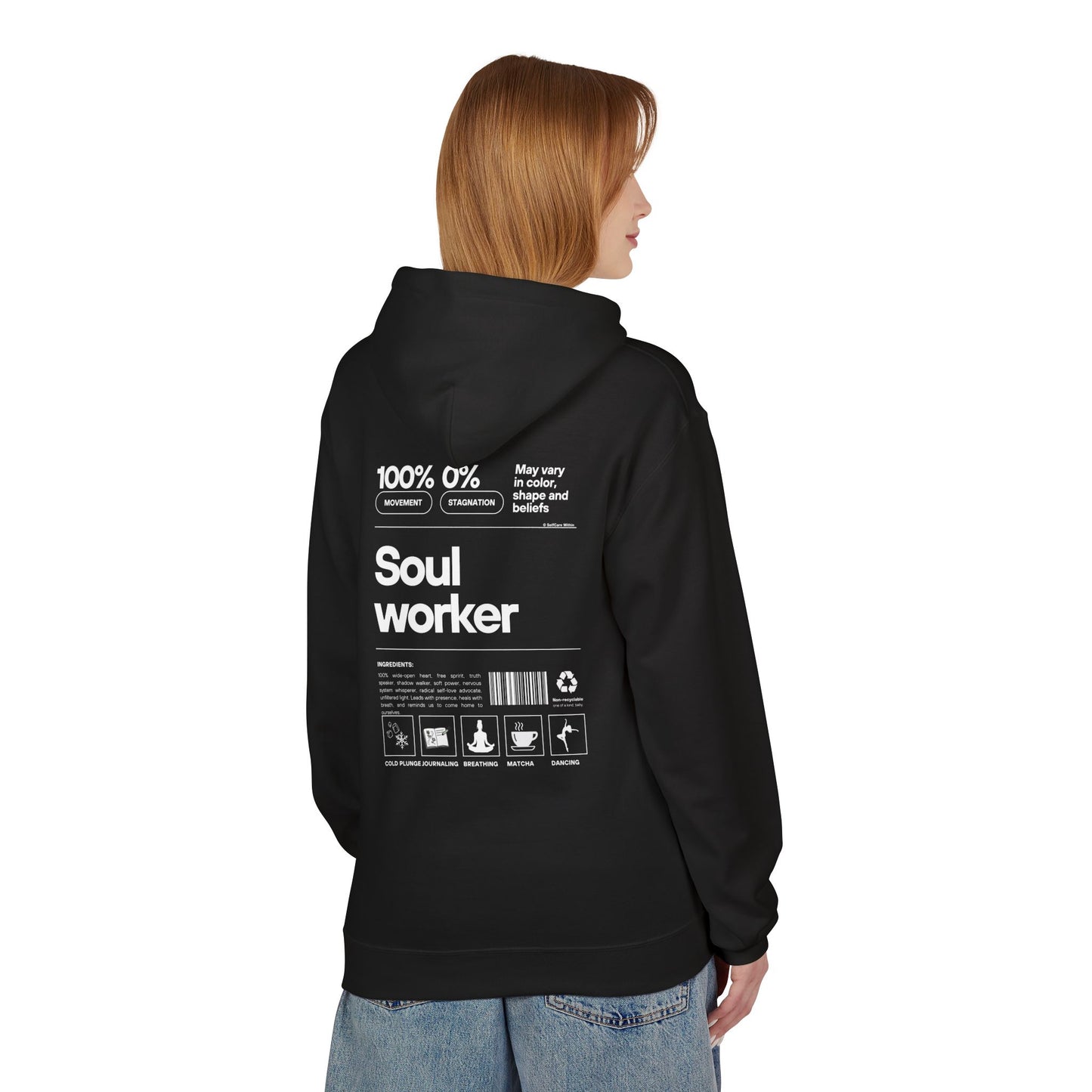 "Nathalie" Soul Worker Hoodie - white print