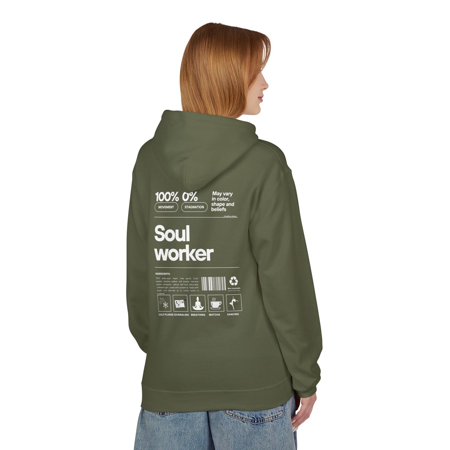 "Nathalie" Soul Worker Hoodie - white print