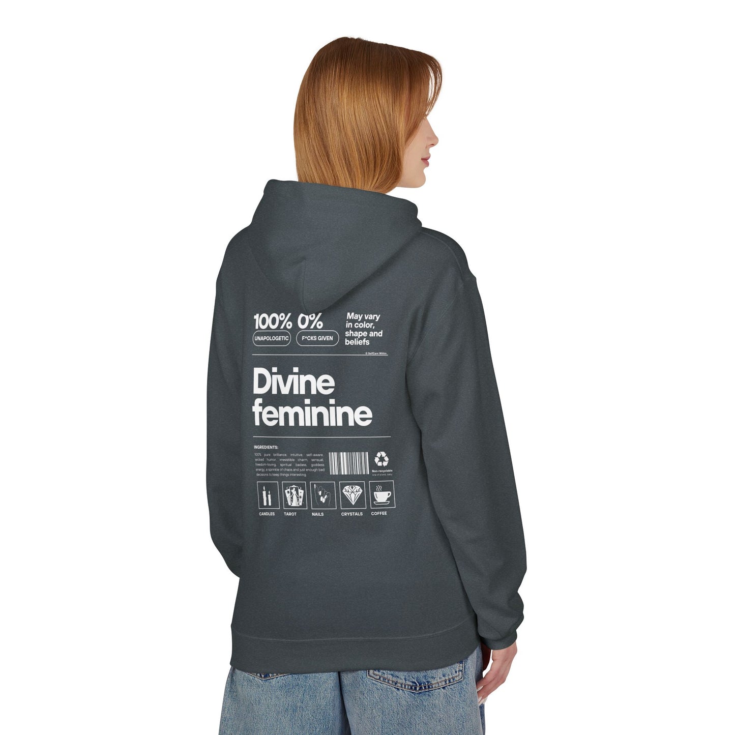 "Helena" Divine Feminine Hoodie - white print