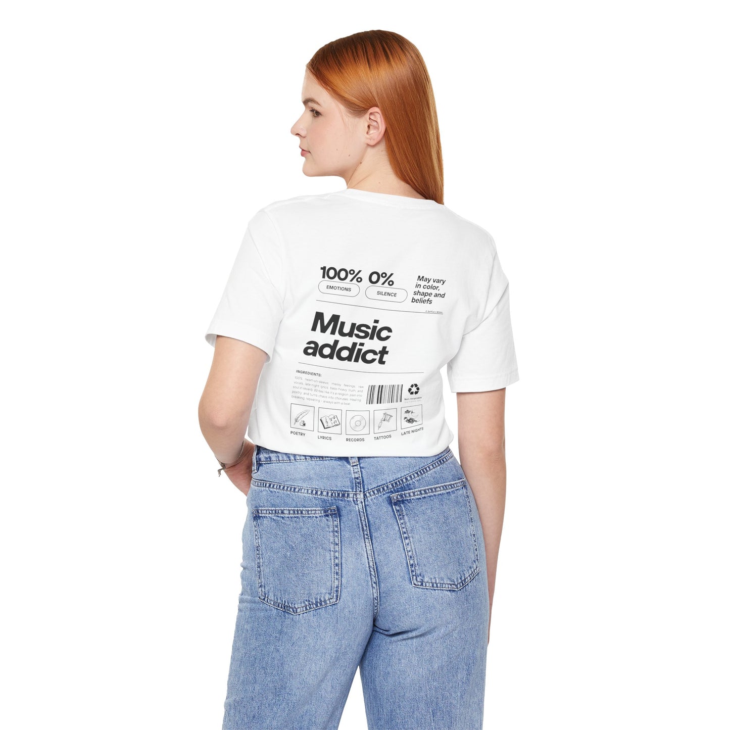 "Miriam" Music Addict T-shirt - black print