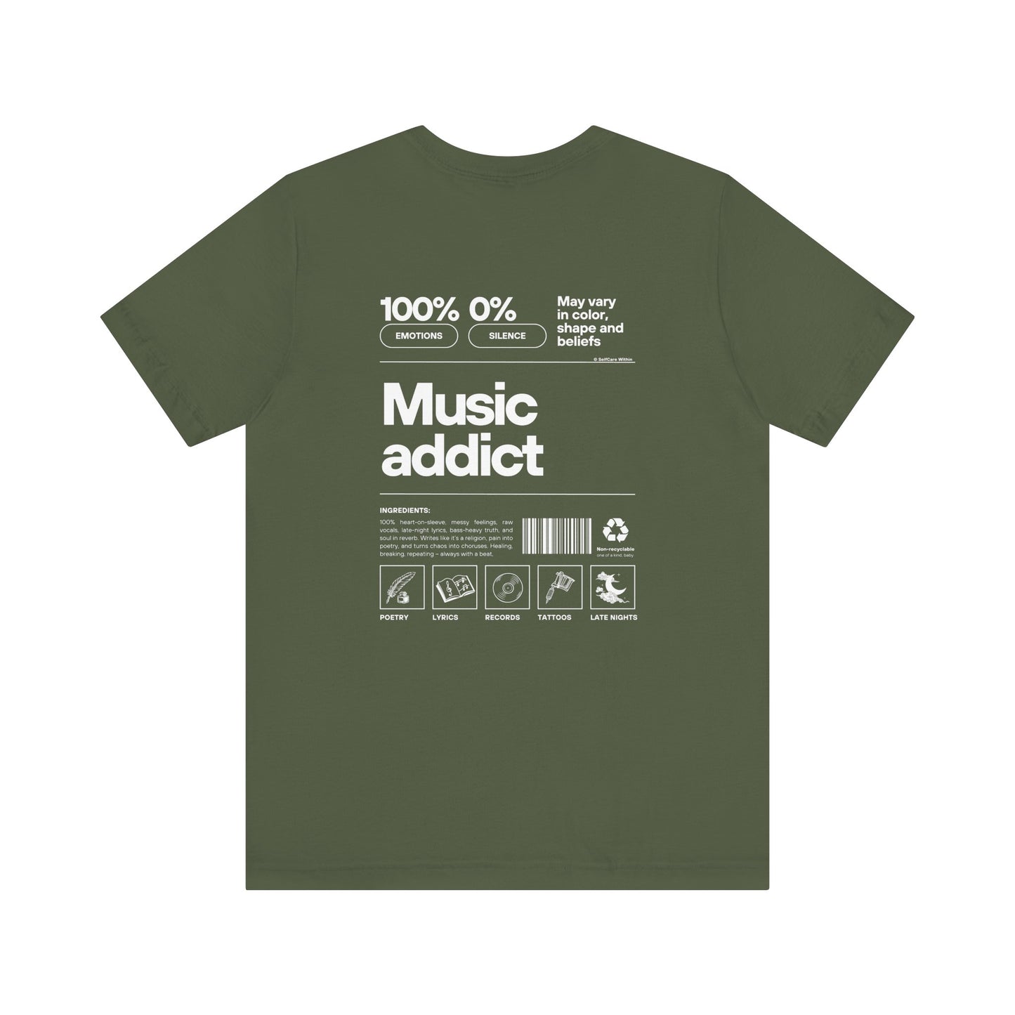 "Miriam" Music Addict T-shirt - white print