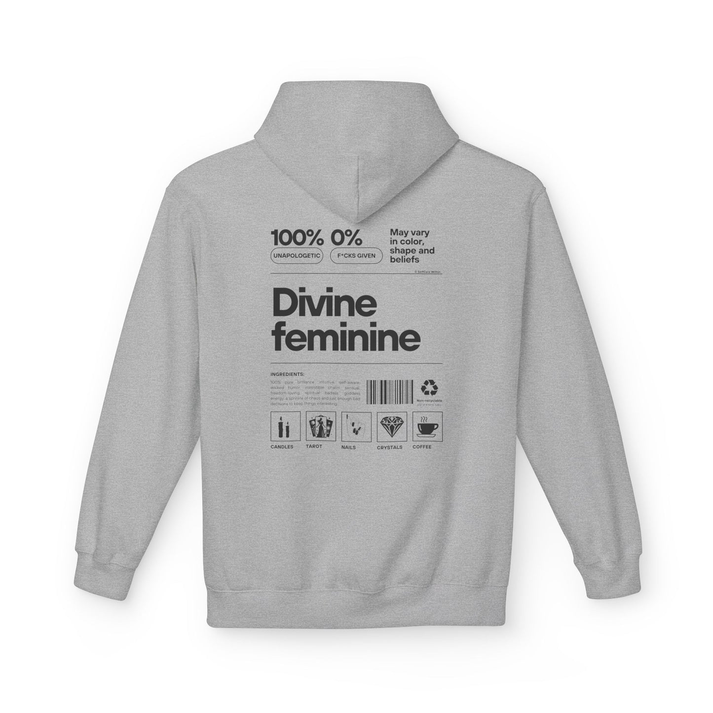 "Helena" Divine Feminine Hoodie - black print