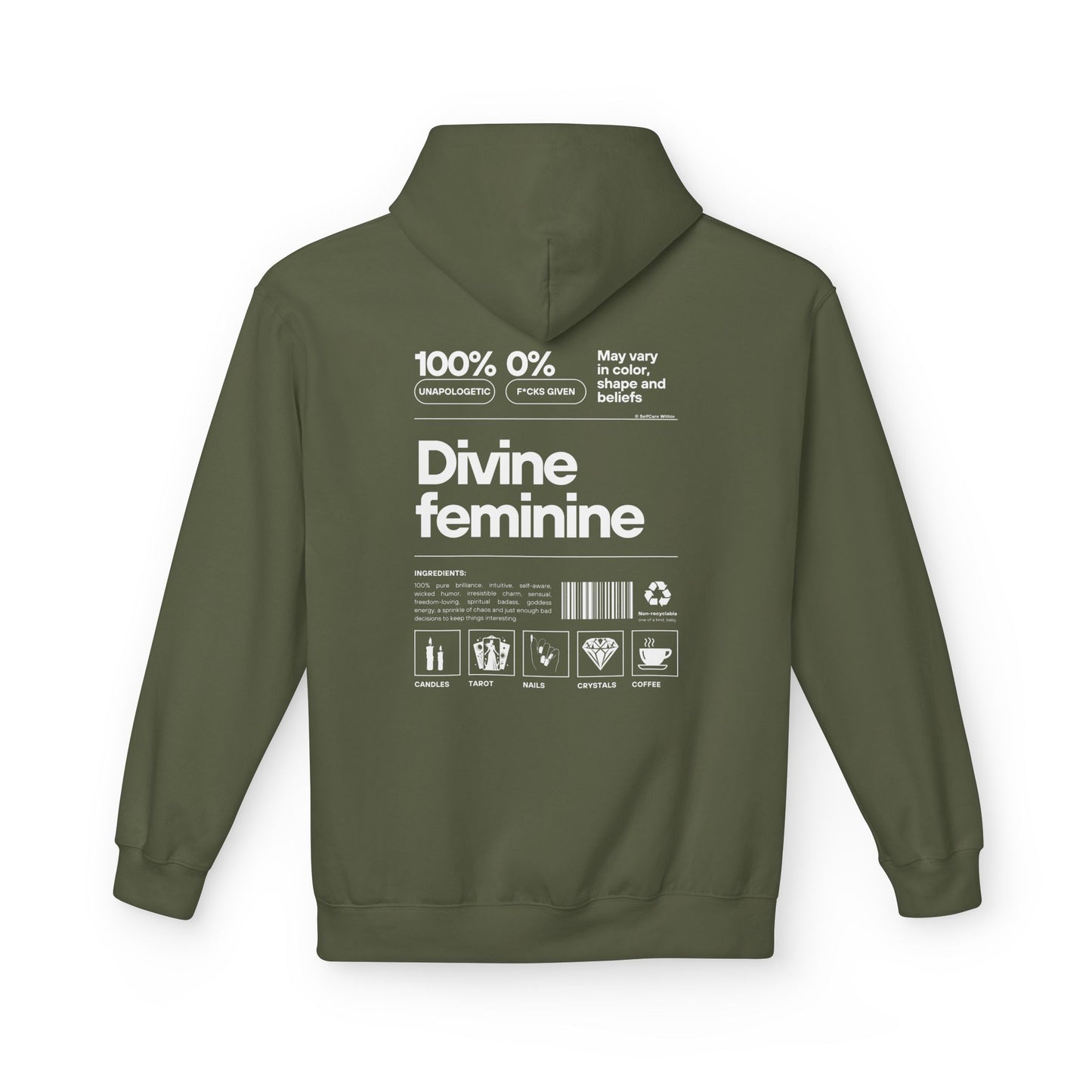 "Helena" Divine Feminine Hoodie - white print
