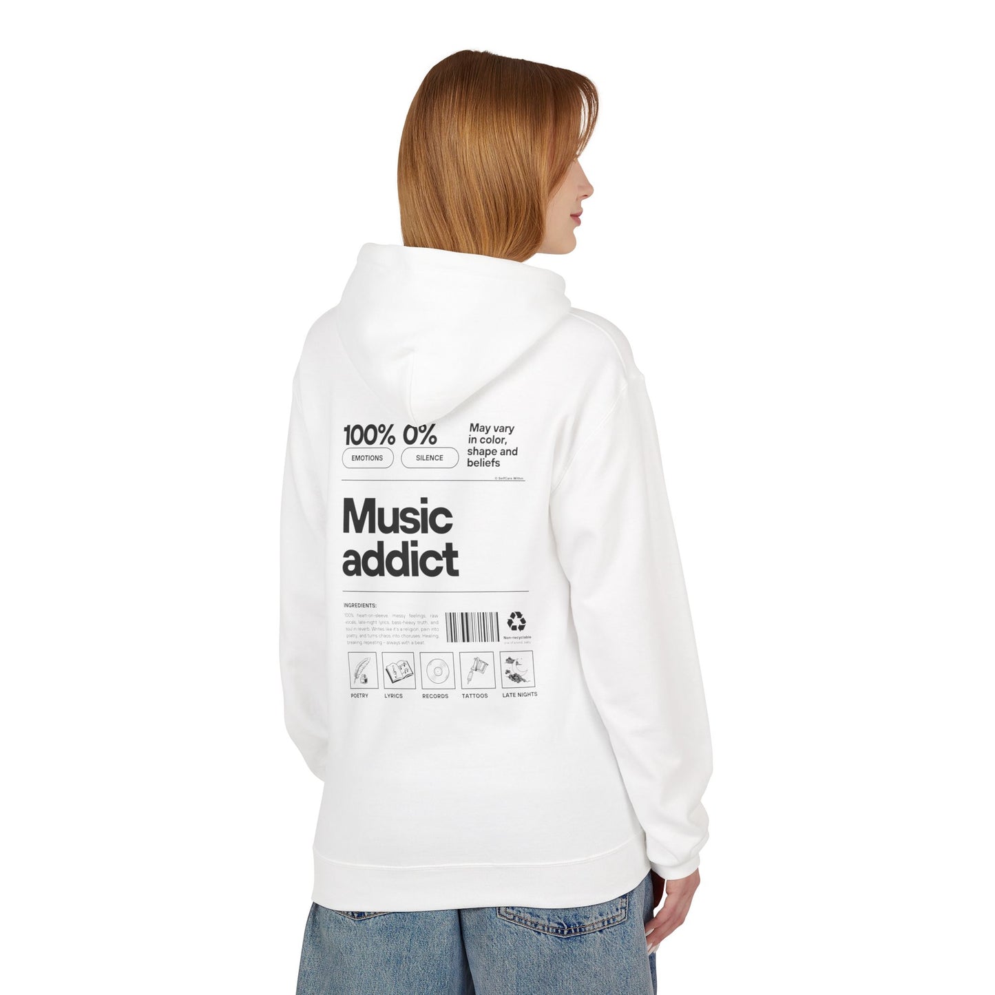 "Miriam" Music Addict Hoodie - black print
