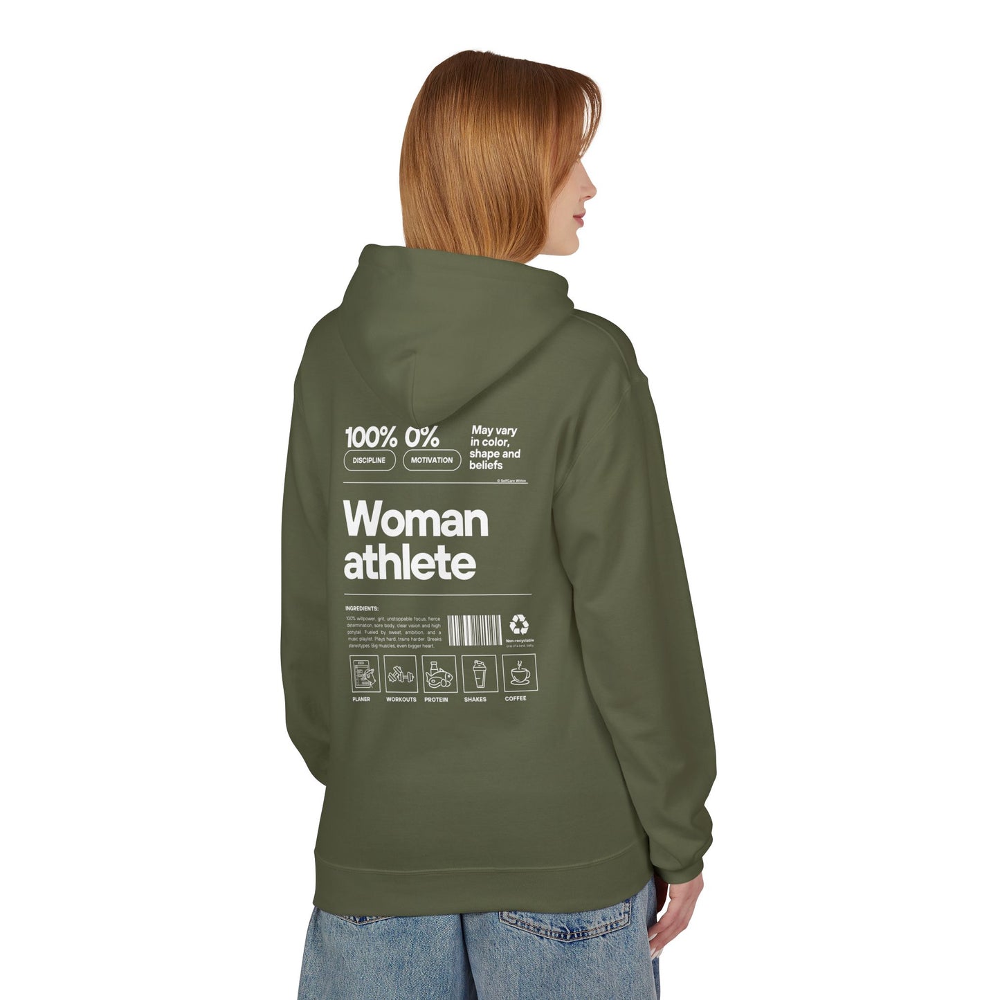"Katta" Woman Athlete Hoodie - white print