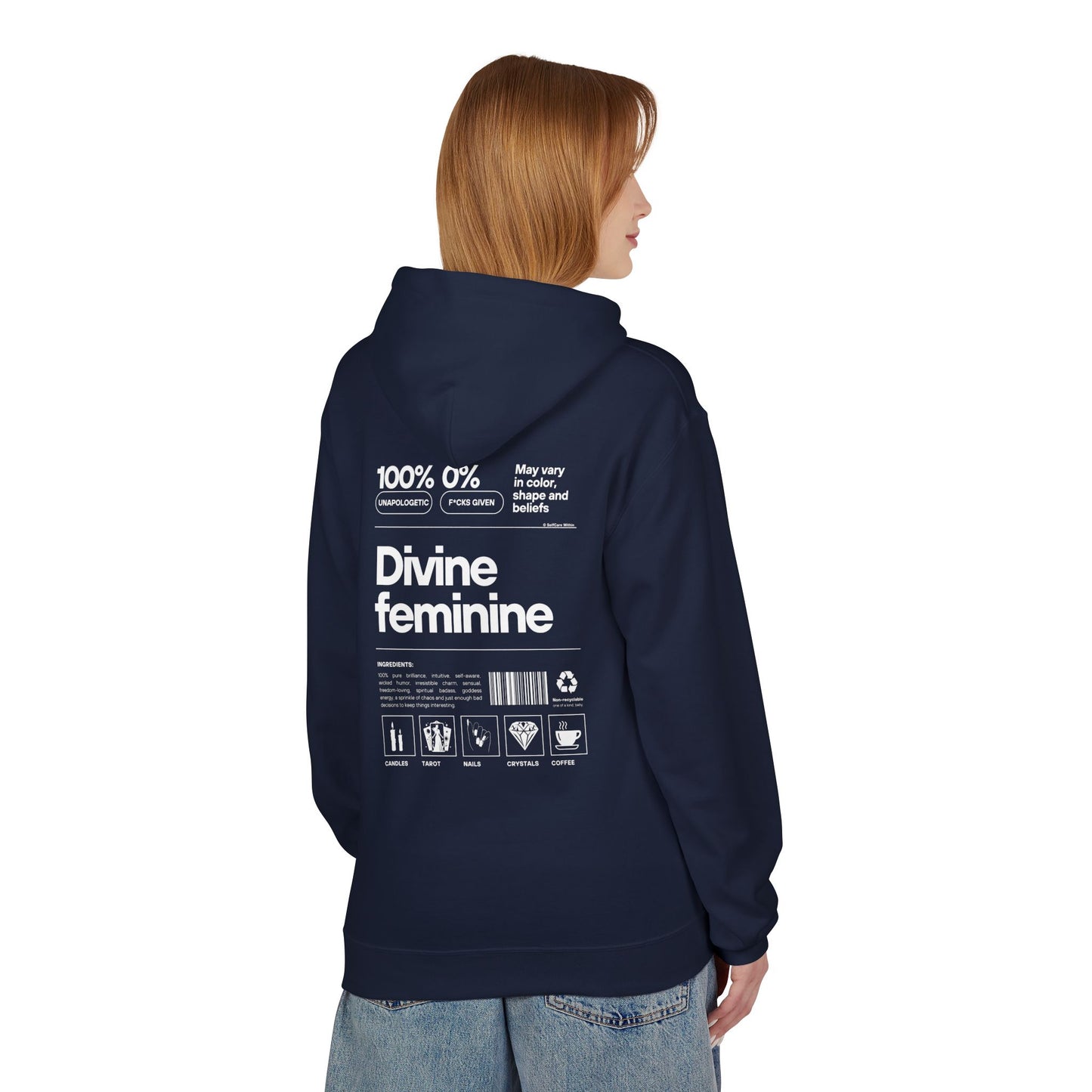 "Helena" Divine Feminine Hoodie - white print
