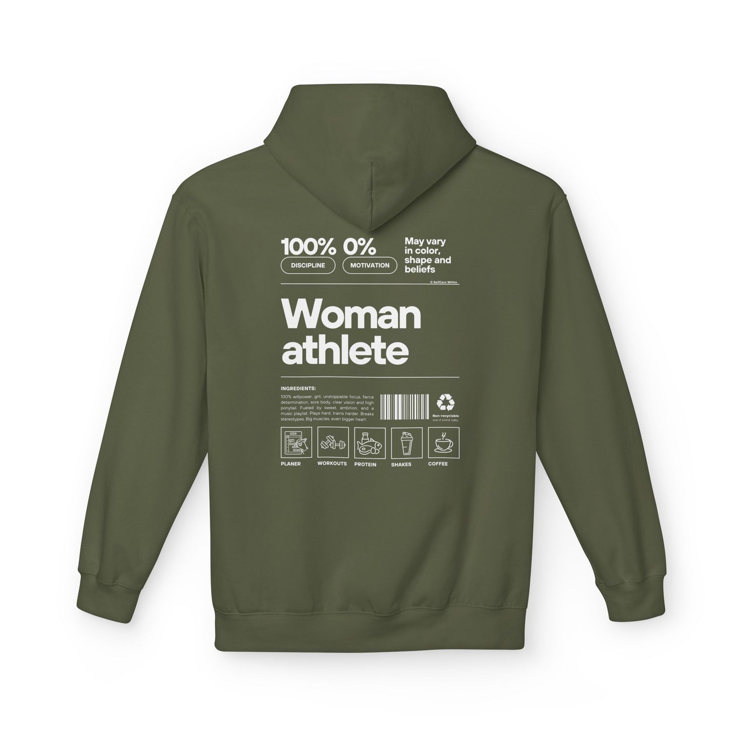 "Katta" Woman Athlete Hoodie - white print