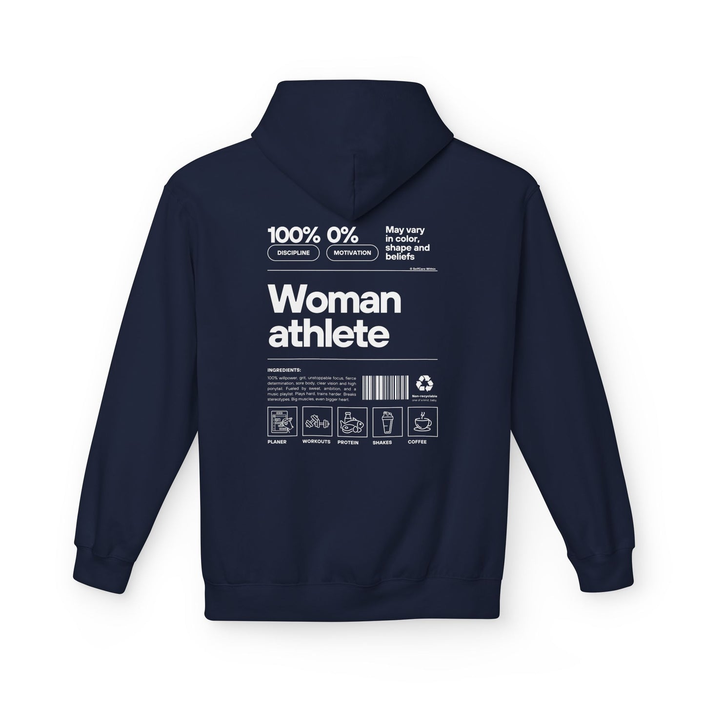 "Katta" Woman Athlete Hoodie - white print