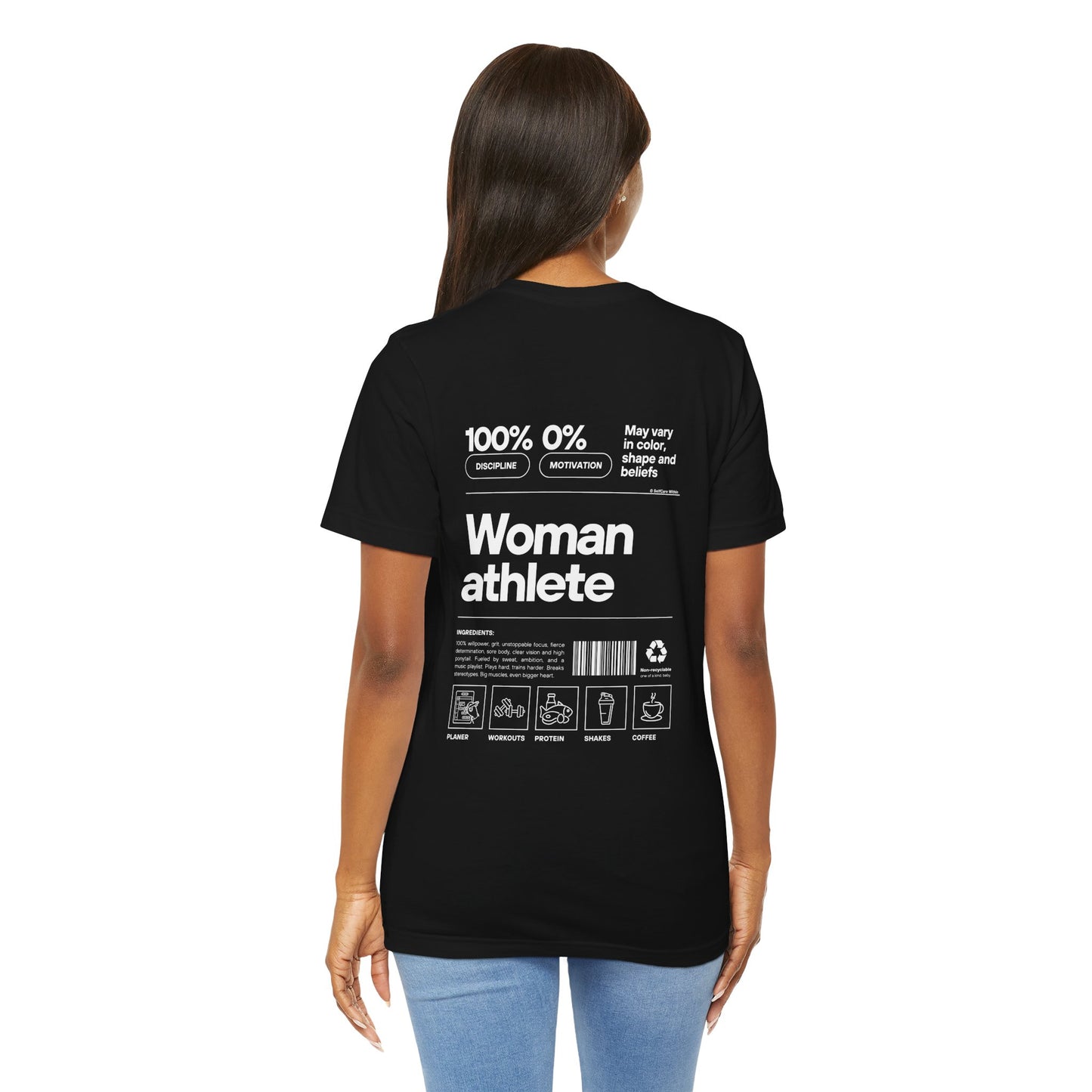 "Katta" Woman Athlete T-shirt - white print