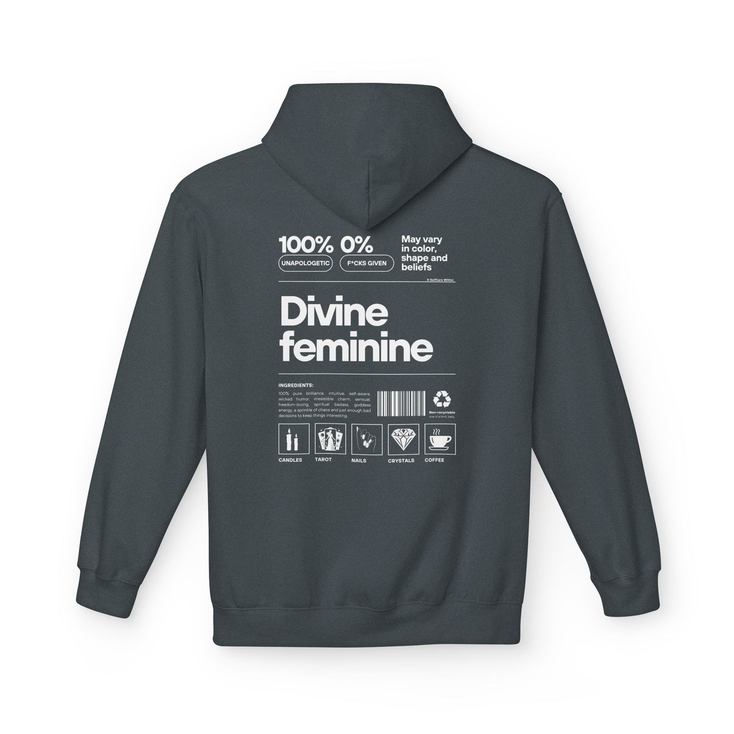 "Helena" Divine Feminine Hoodie - white print