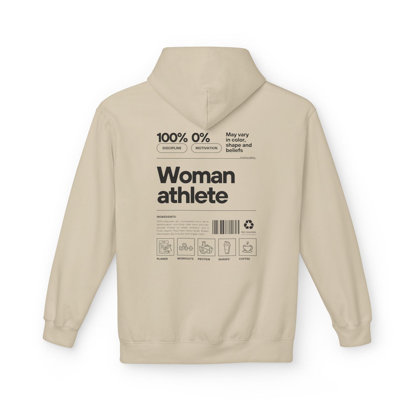 "Katta" Woman Athlete Hoodie - black print