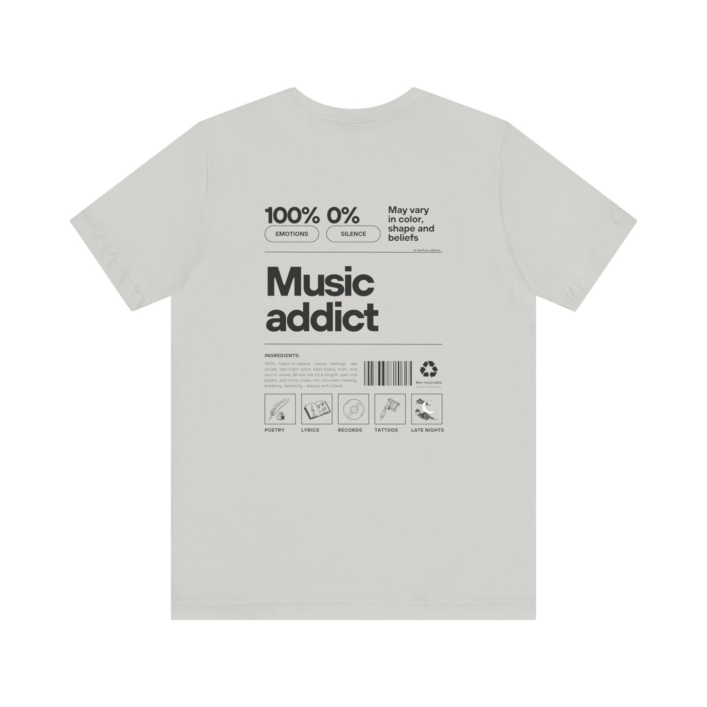 "Miriam" Music Addict T-shirt - black print