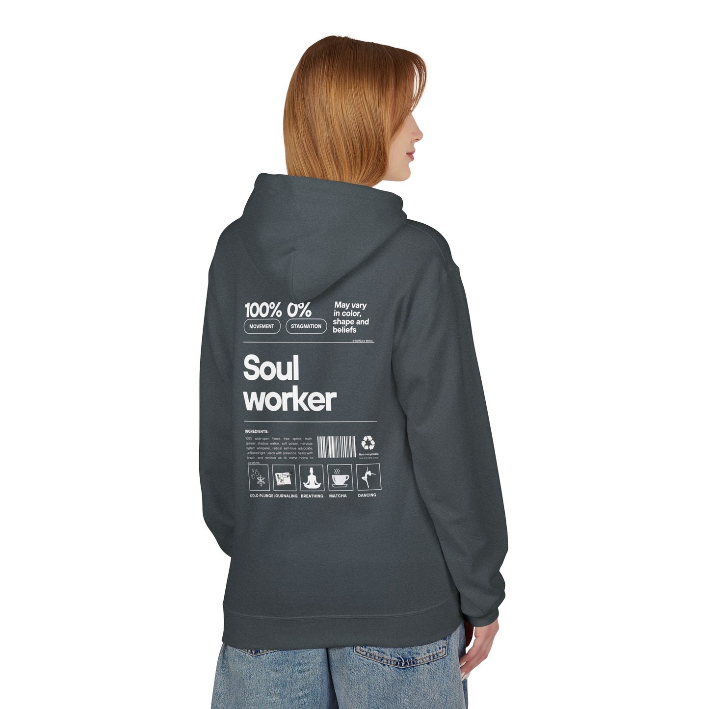 "Nathalie" Soul Worker Hoodie - white print