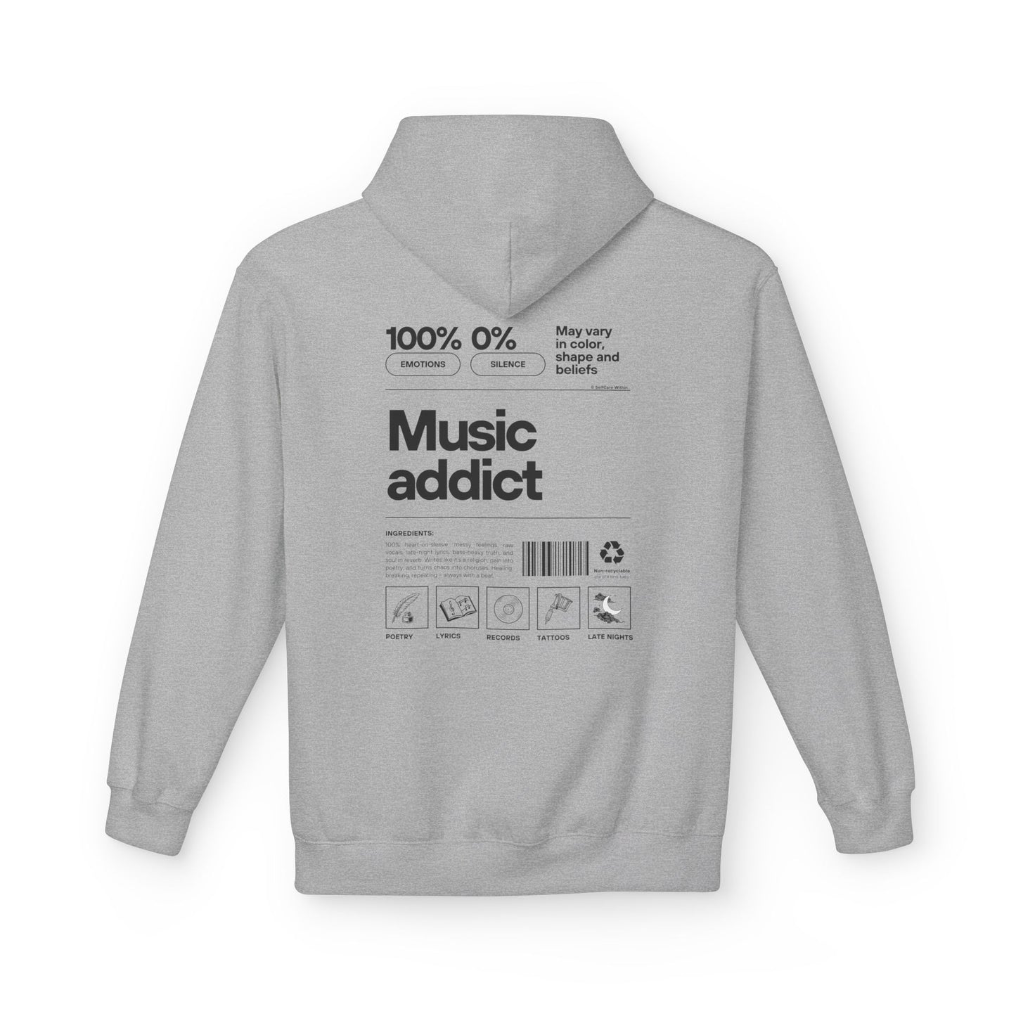 "Miriam" Music Addict Hoodie - black print