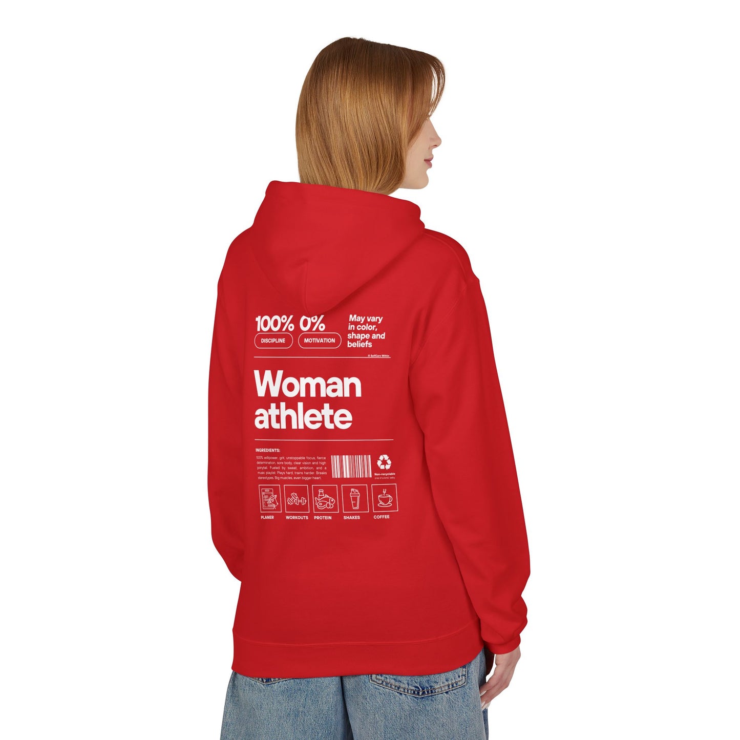 "Katta" Woman Athlete Hoodie - white print