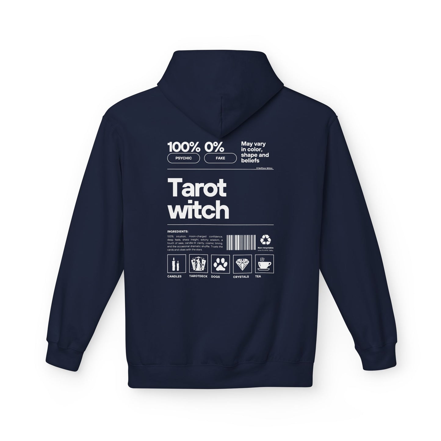 "Ebba" Tarot Witch Hoodie - white print