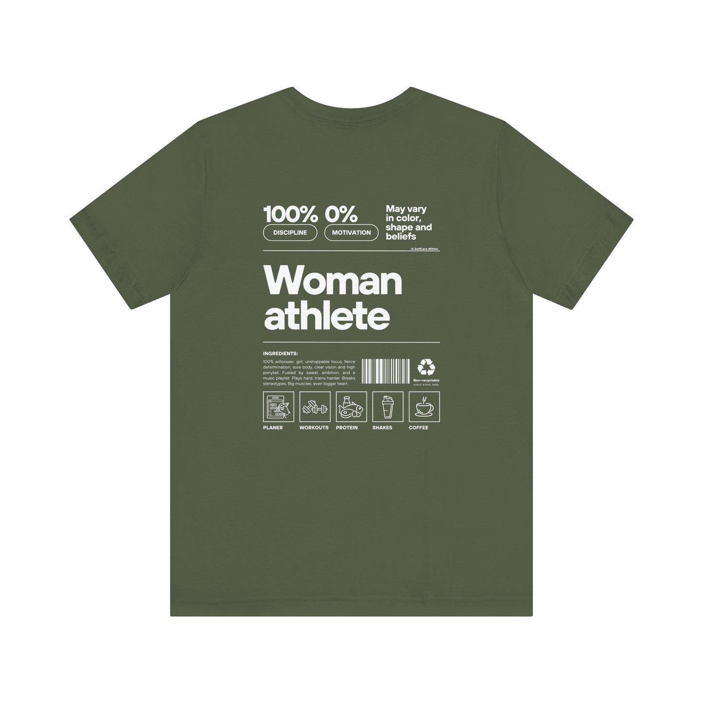 "Katta" Woman Athlete T-shirt - white print