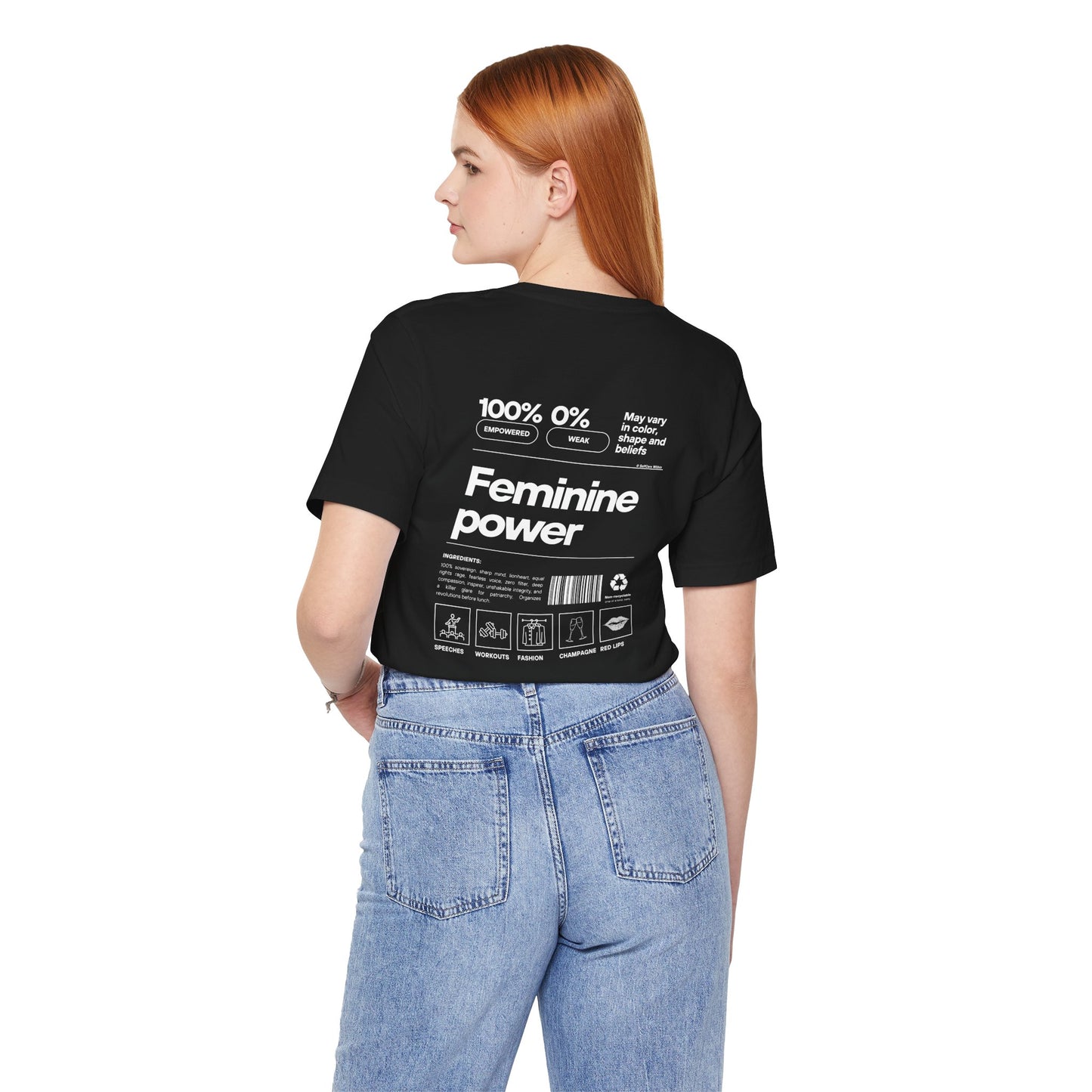"Eva" Feminine Power T-shirt - white print