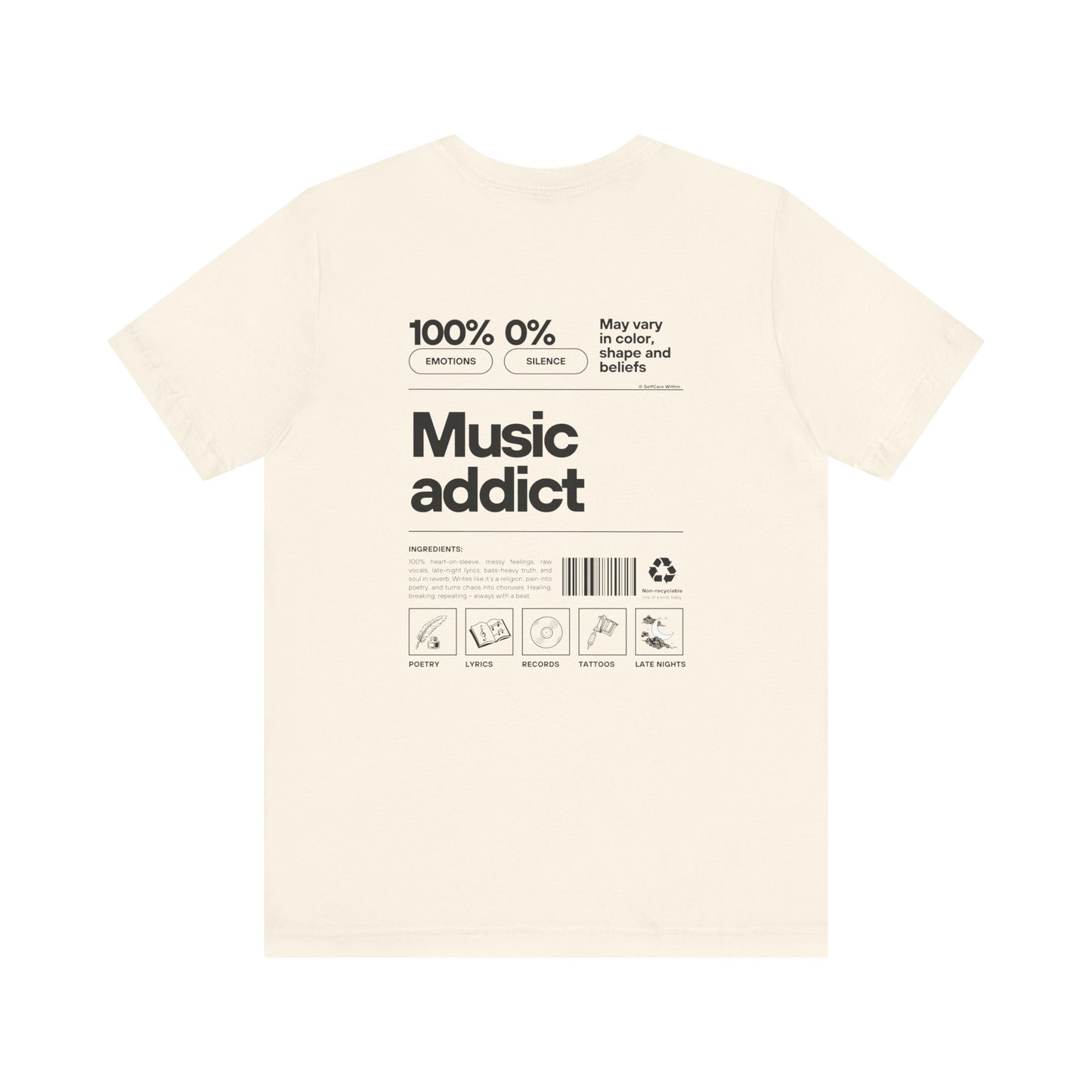 "Miriam" Music Addict T-shirt - black print