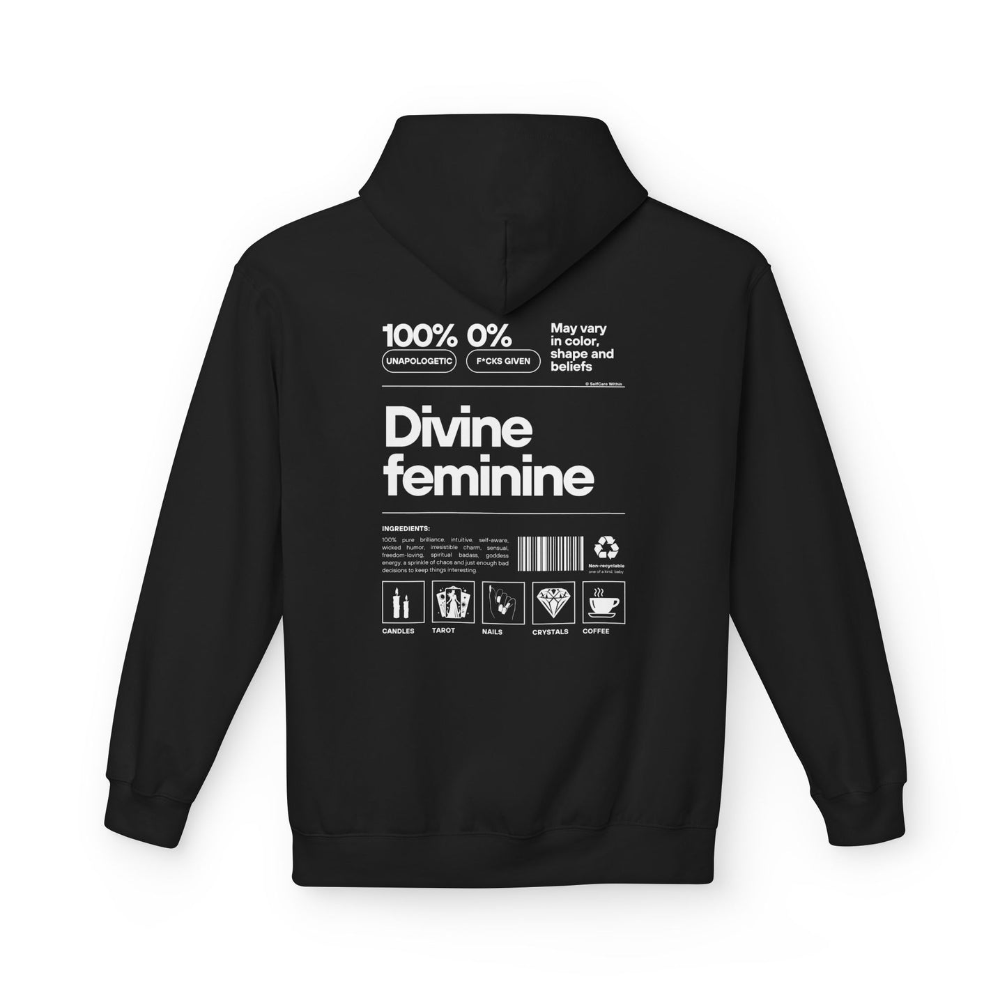 "Helena" Divine Feminine Hoodie - white print