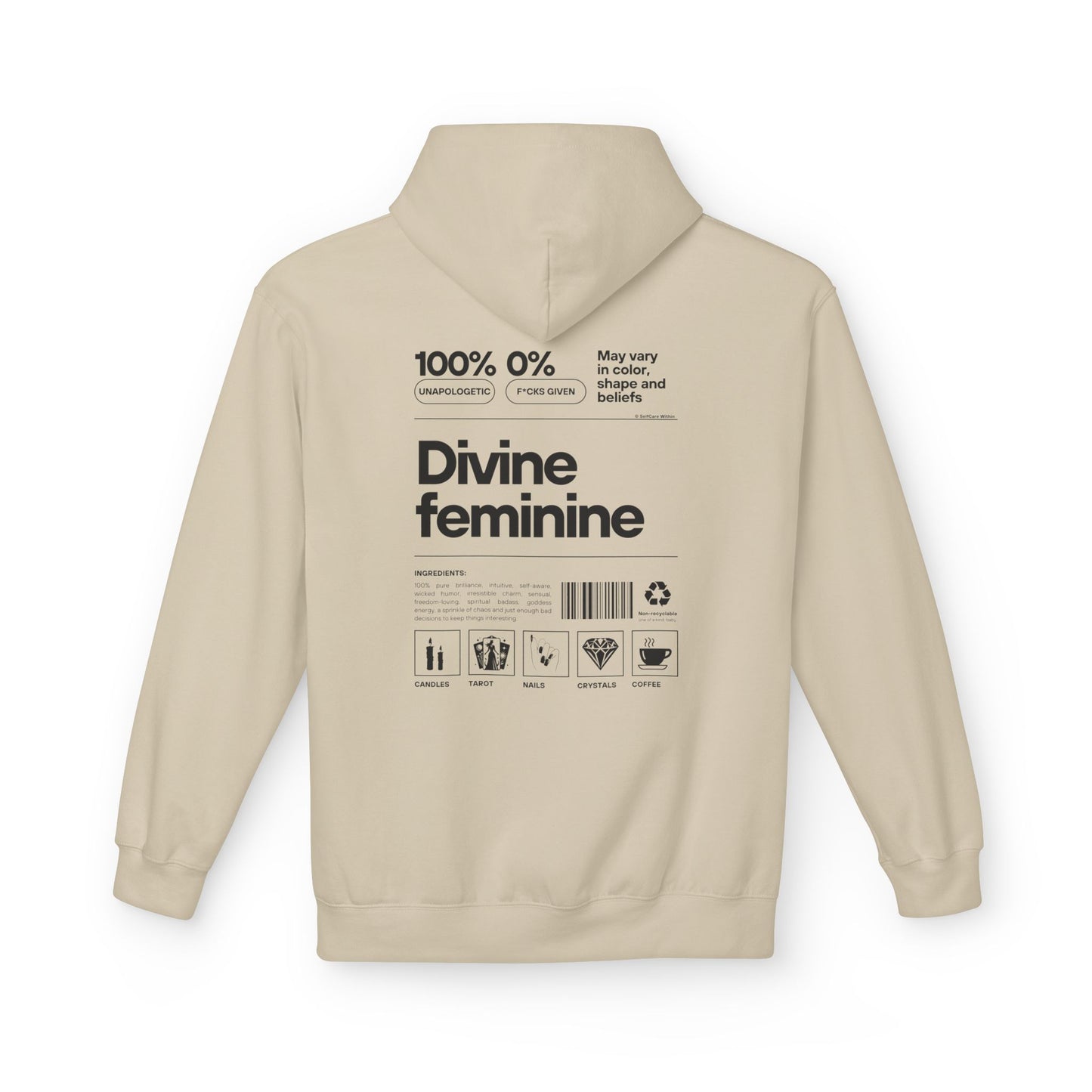 "Helena" Divine Feminine Hoodie - black print