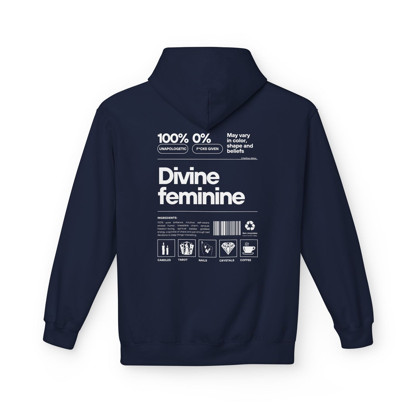 "Helena" Divine Feminine Hoodie - white print
