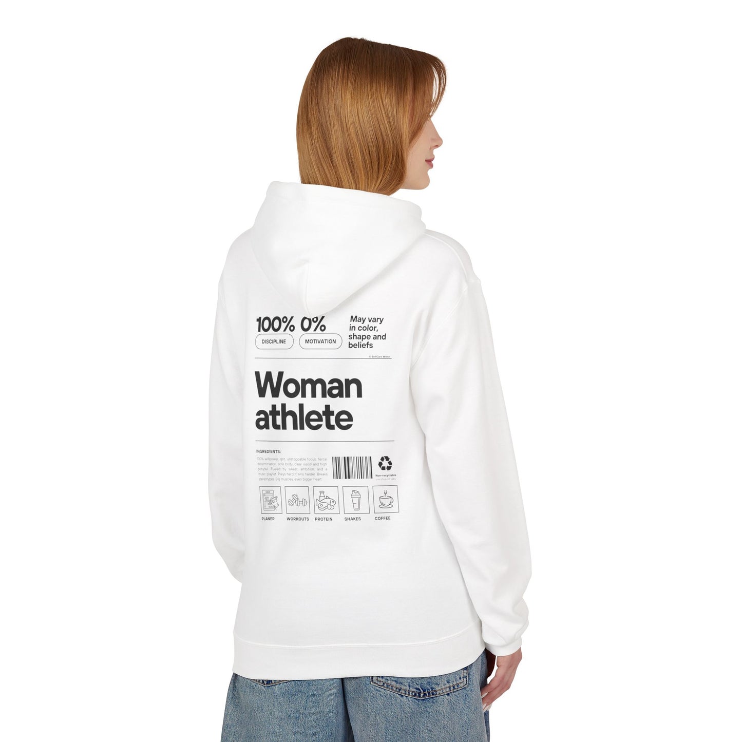 "Katta" Woman Athlete Hoodie - black print