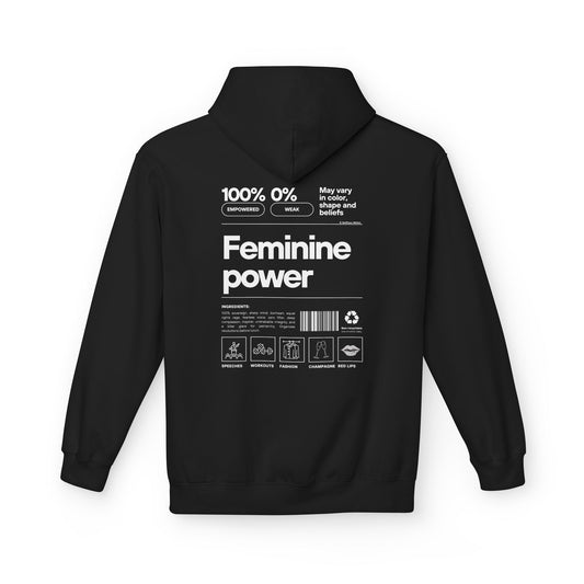 "Eva" Feminine Power Hoodie - white print