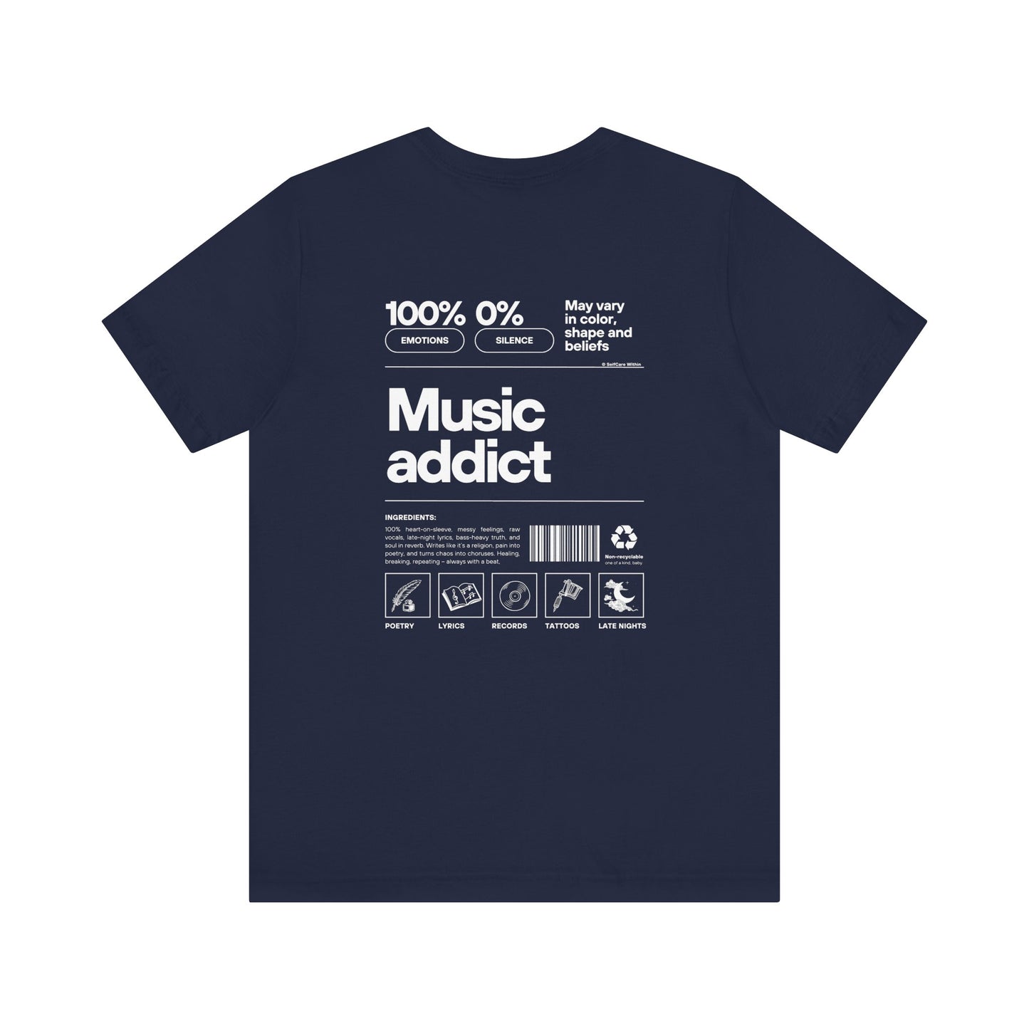 "Miriam" Music Addict T-shirt - white print