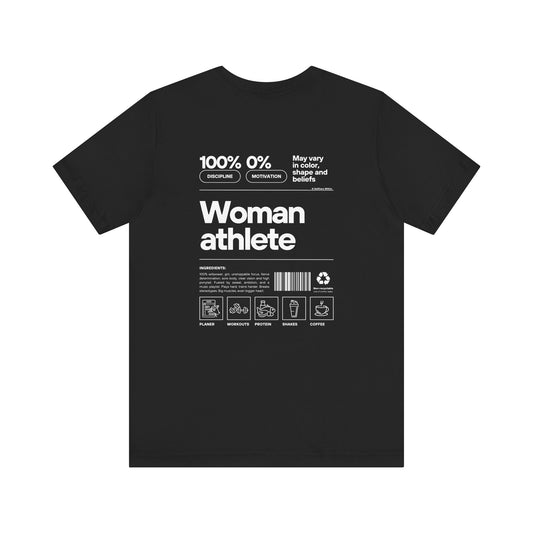 "Katta" Woman Athlete T-shirt - white print
